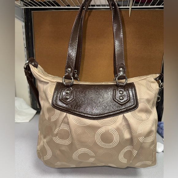 COACH Ashley Dotted Op Art Satchel Bag - Picture 6 of 10